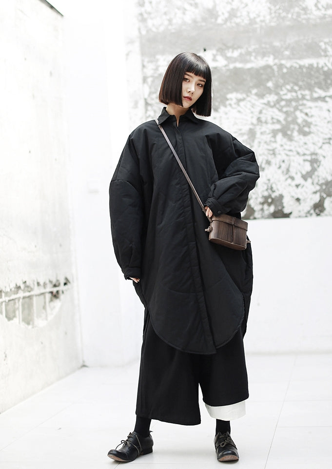 Dark Wind Japanese Loose Shirt Dress Mid-Length Cotton Coat Kimono Jacket