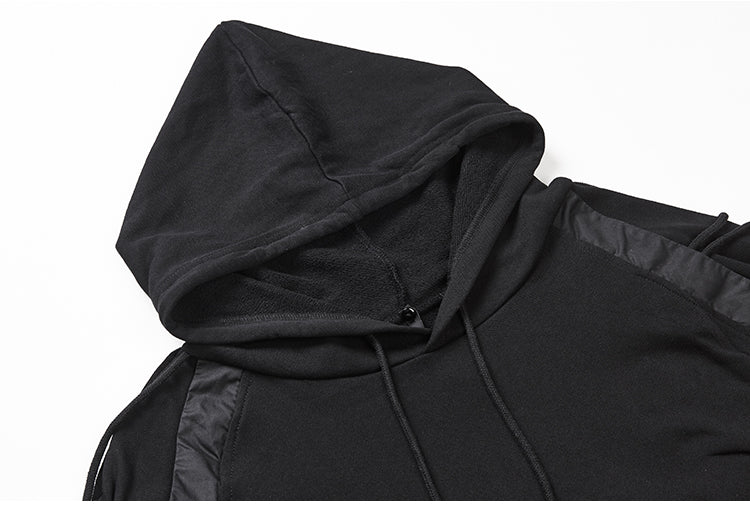 Men's Gothic  Hoodie,Nightclub Stage Wear Dark Black Punk Hooded Sweatshirt