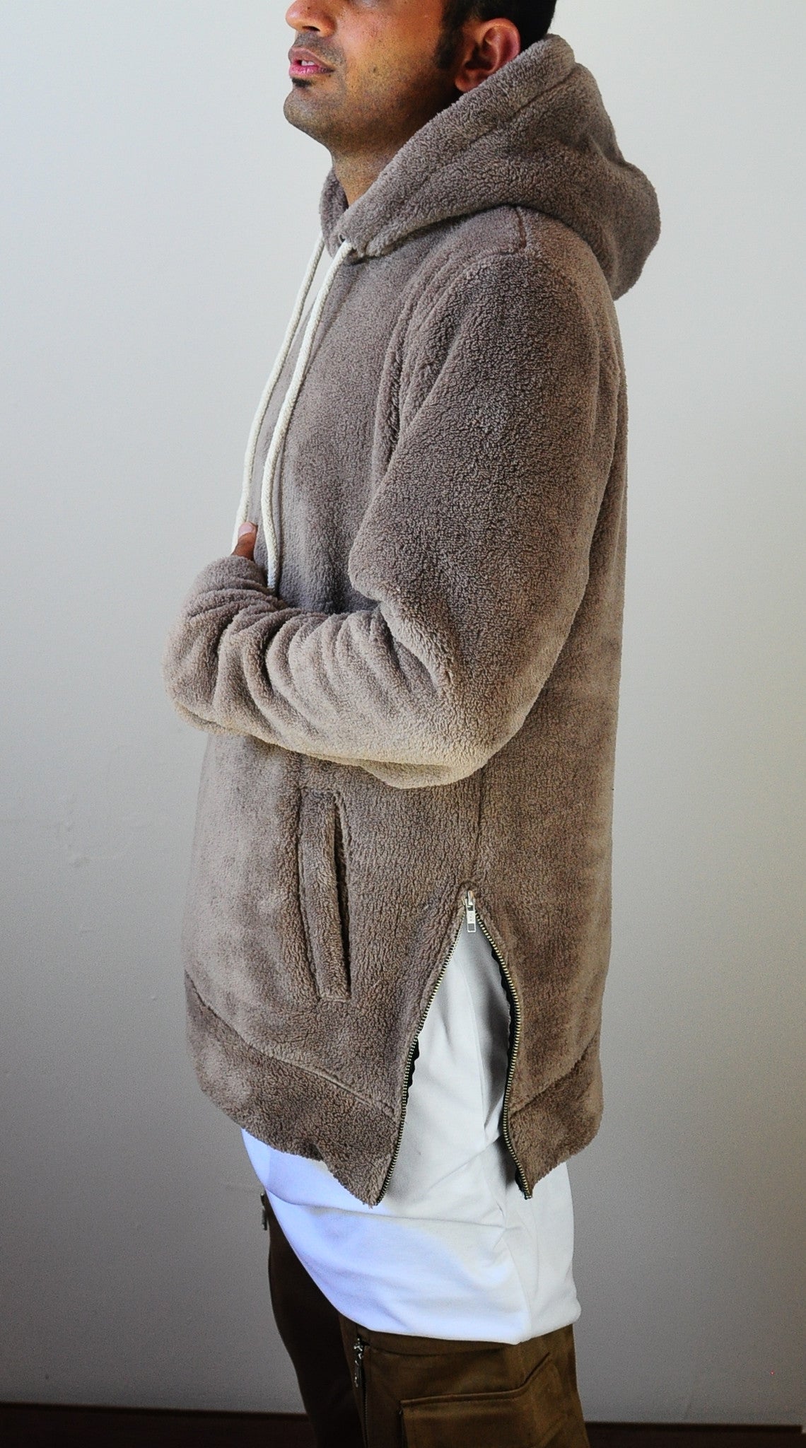 Raf Bubble Furry Side YKK Zip-up Hoodie  Zipper Warm Sherling Sweatshirt Winter