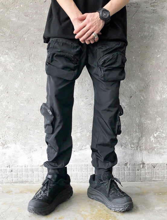 Men Multi-Pocket Adjustable Velcro Cargo Jogger / Lounge Track Pants