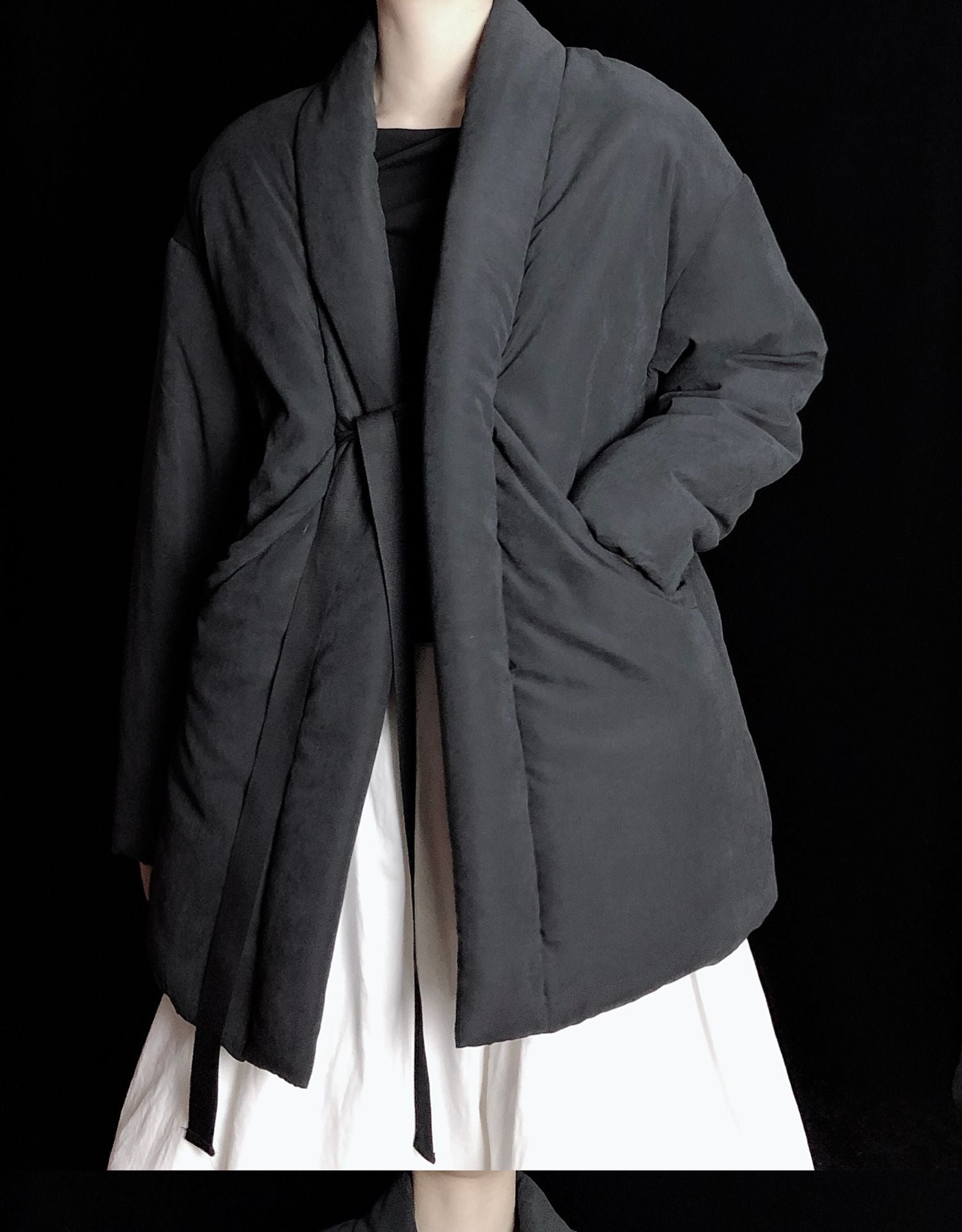 Yohji Design Dark Neutral Kimono Yamamoto Loose Jacket