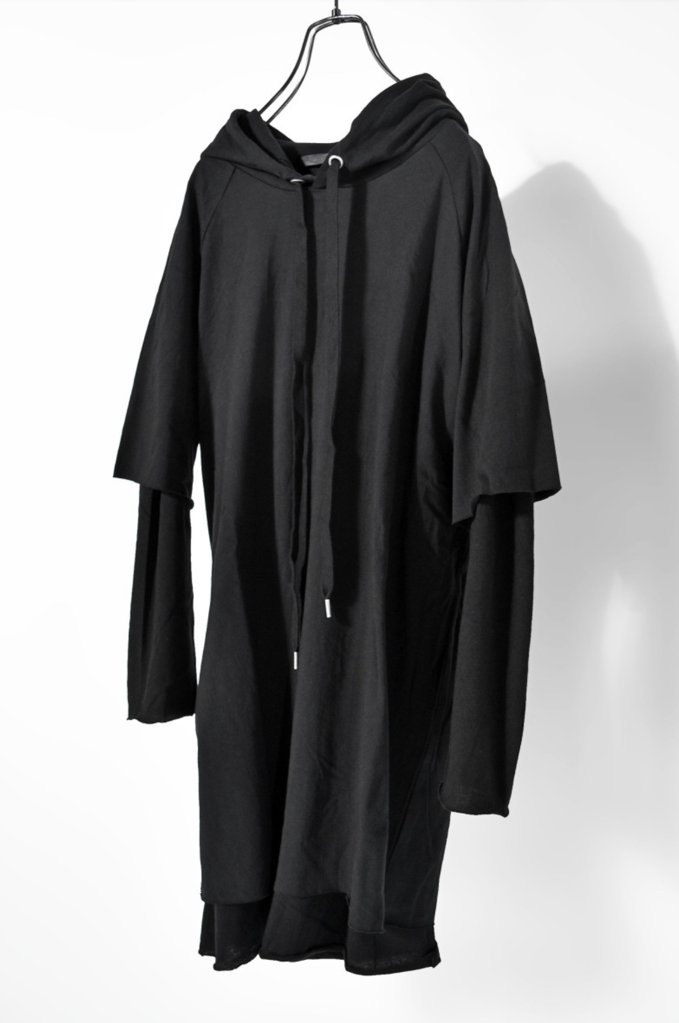 Oversized Hoodie With Double Sleeve In Charcoal Marl Ofelya Boutique