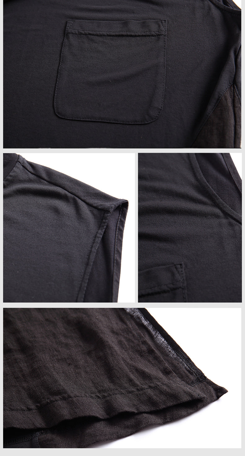 Original Design Men's Sleeveless T-shirt Top Loose Shoulder Vest