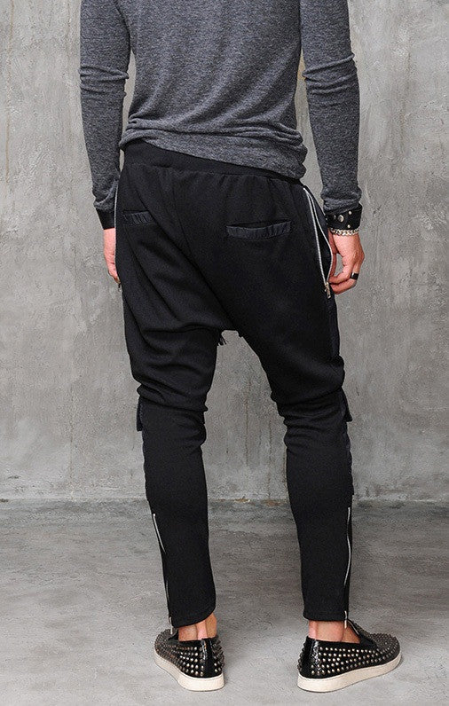 Men Drop Crotch Multi Twill Pocket Cargo Baggy Jogger Pant