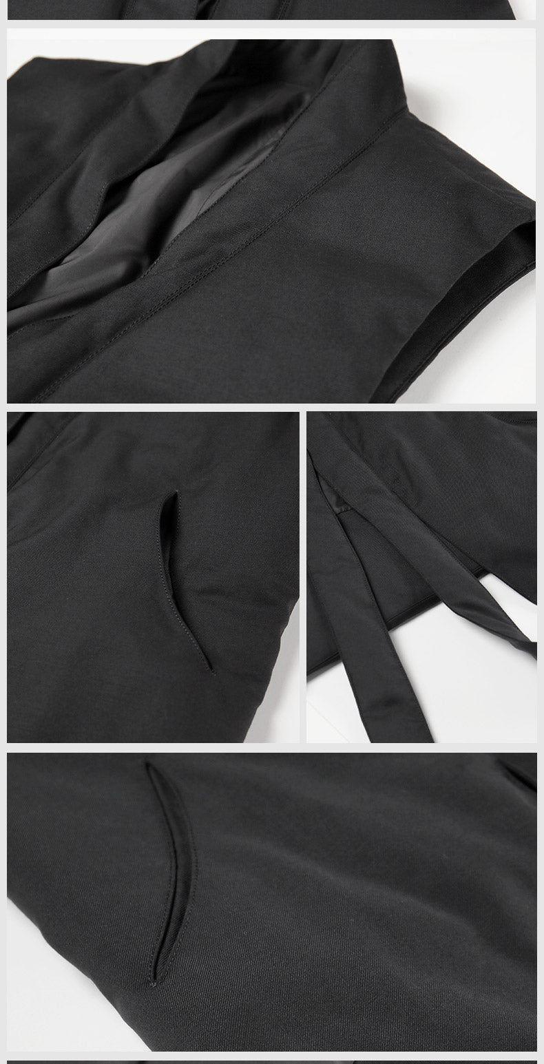 Original Chinese Style Men's 23 Spring Woolen Short Vest Sleeveless Down Jacket