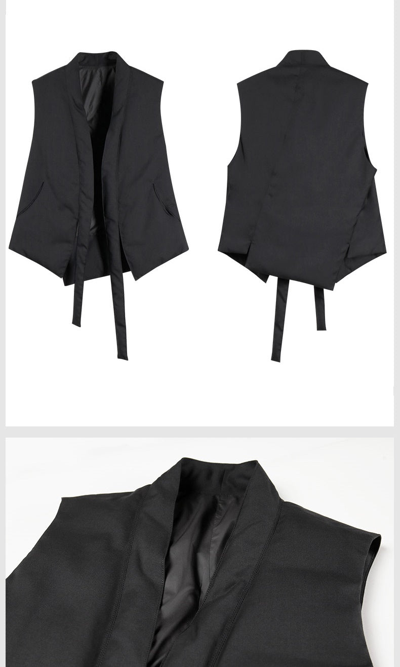 Original Chinese Style Men's 23 Spring Woolen Short Vest Sleeveless Down Jacket