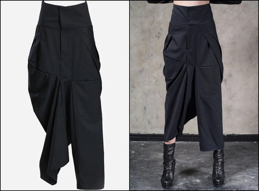 Women's Crepe Trouser Slim Fit Ankle Slit // pencil pants trousers