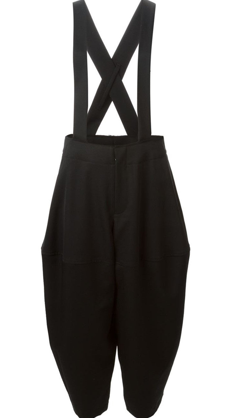 Wide Leg Suspender Trousers // Strap Detail Trousers Jumpsuit