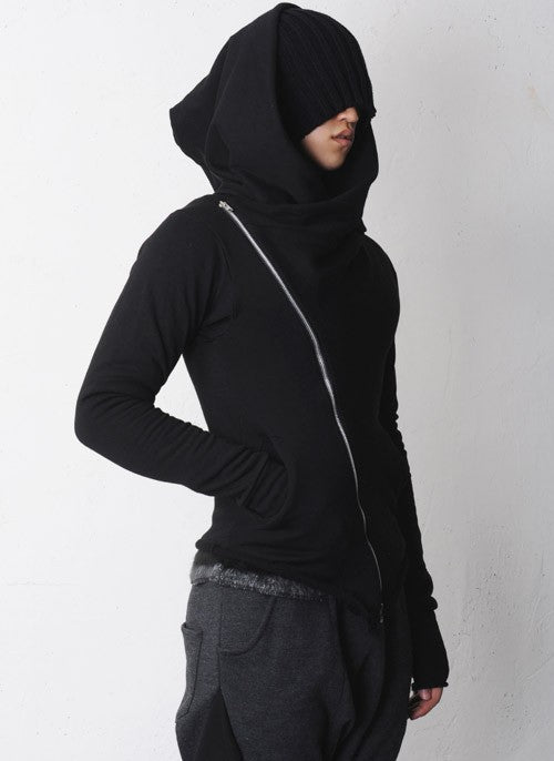 Men's Urban Apostle Asymmetric Zipup Hood Jacket Streetwear