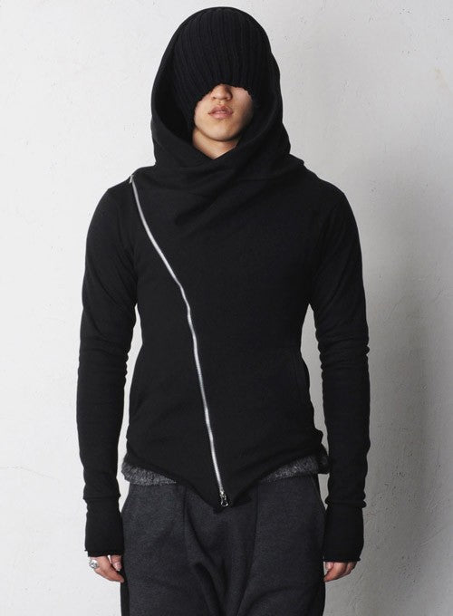 Men's Urban Apostle Asymmetric Zipup Hood Jacket Streetwear