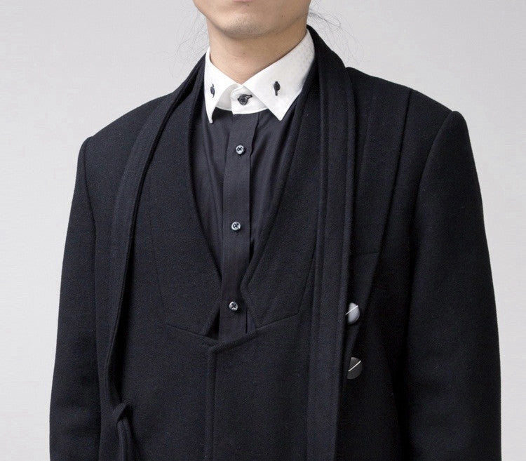 Oversized Wool Asymmetryc Cut Long Jacket //  Extravagant Coat