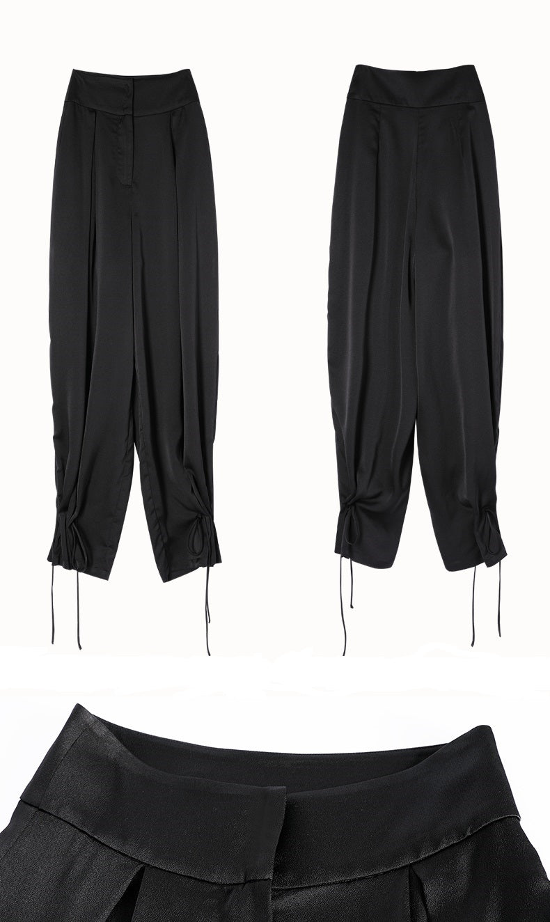 Original Design Women's Long Trousers Loose Casual Waist Nine-point Ha –  Ofelya Boutique