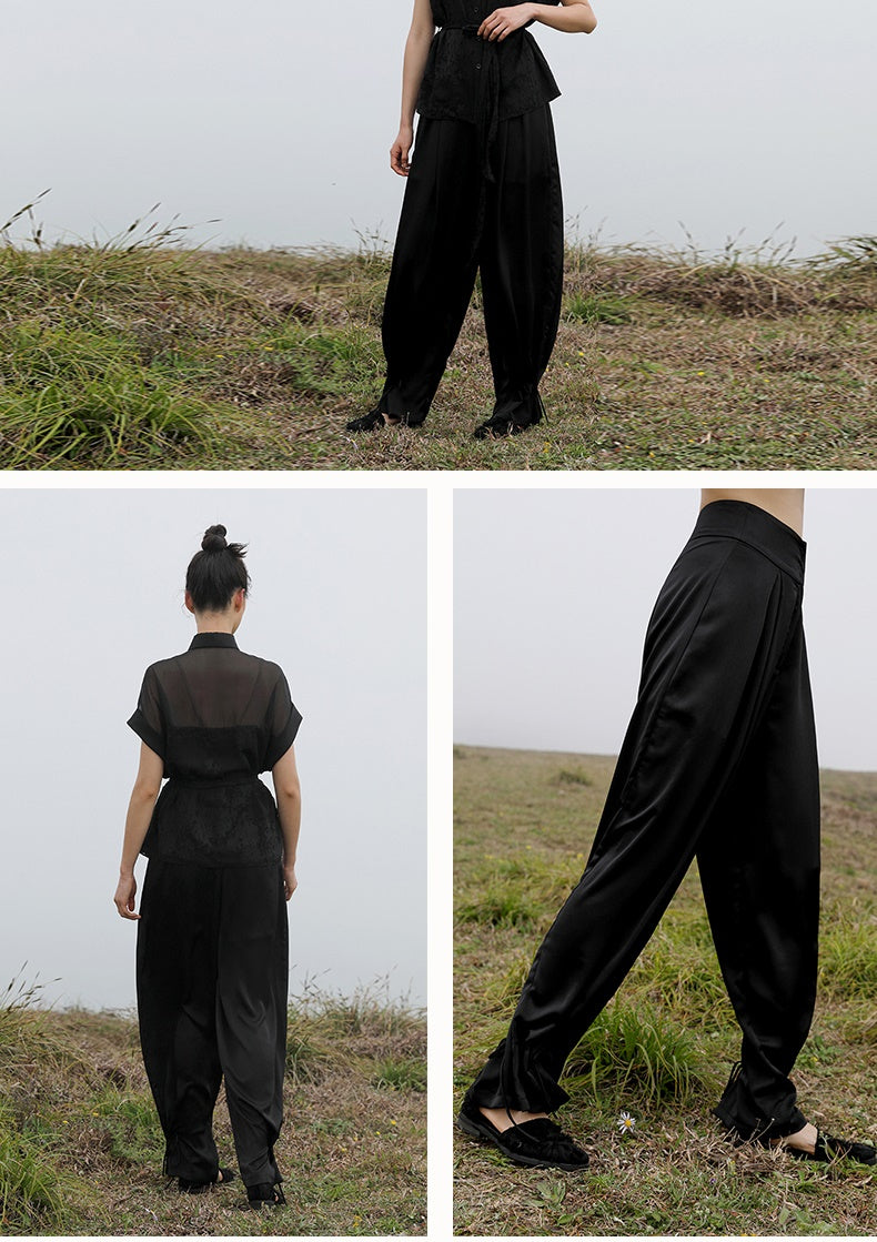 Original Design Women's Long Trousers Loose Casual Waist Nine-point Harem Pants