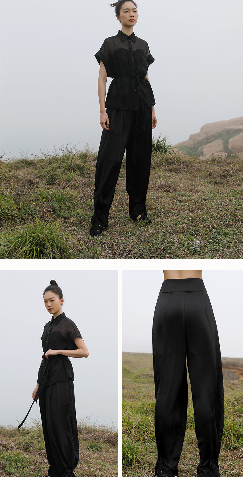 Original Design Women's Long Trousers Loose Casual Waist Nine-point Harem Pants