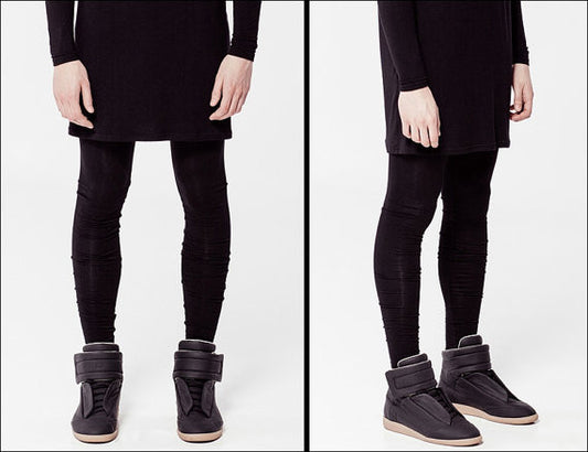 Black Jersey Cotton Leggings Under Joggers For Men &Women