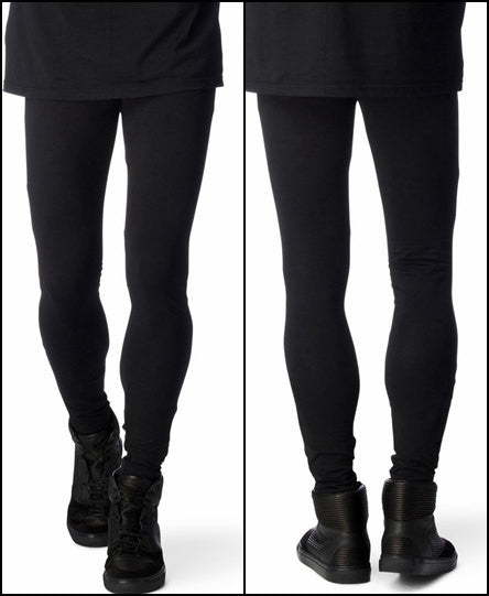 Black Jersey Cotton Leggings Under Joggers For Men &Women – Ofelya Boutique