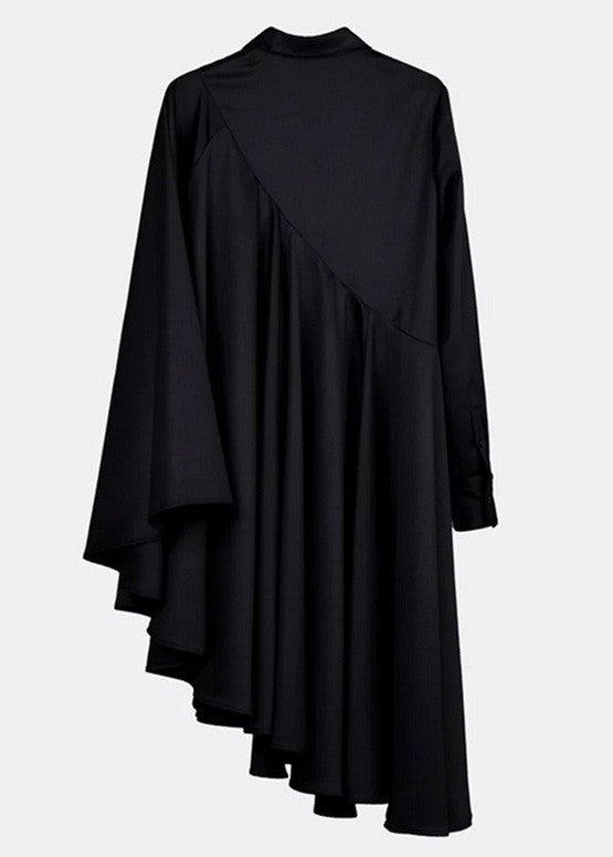 Bat Sleeve Loose Fit Cape-Style Blouse Shirt Asymmetrical pleated Skir ...