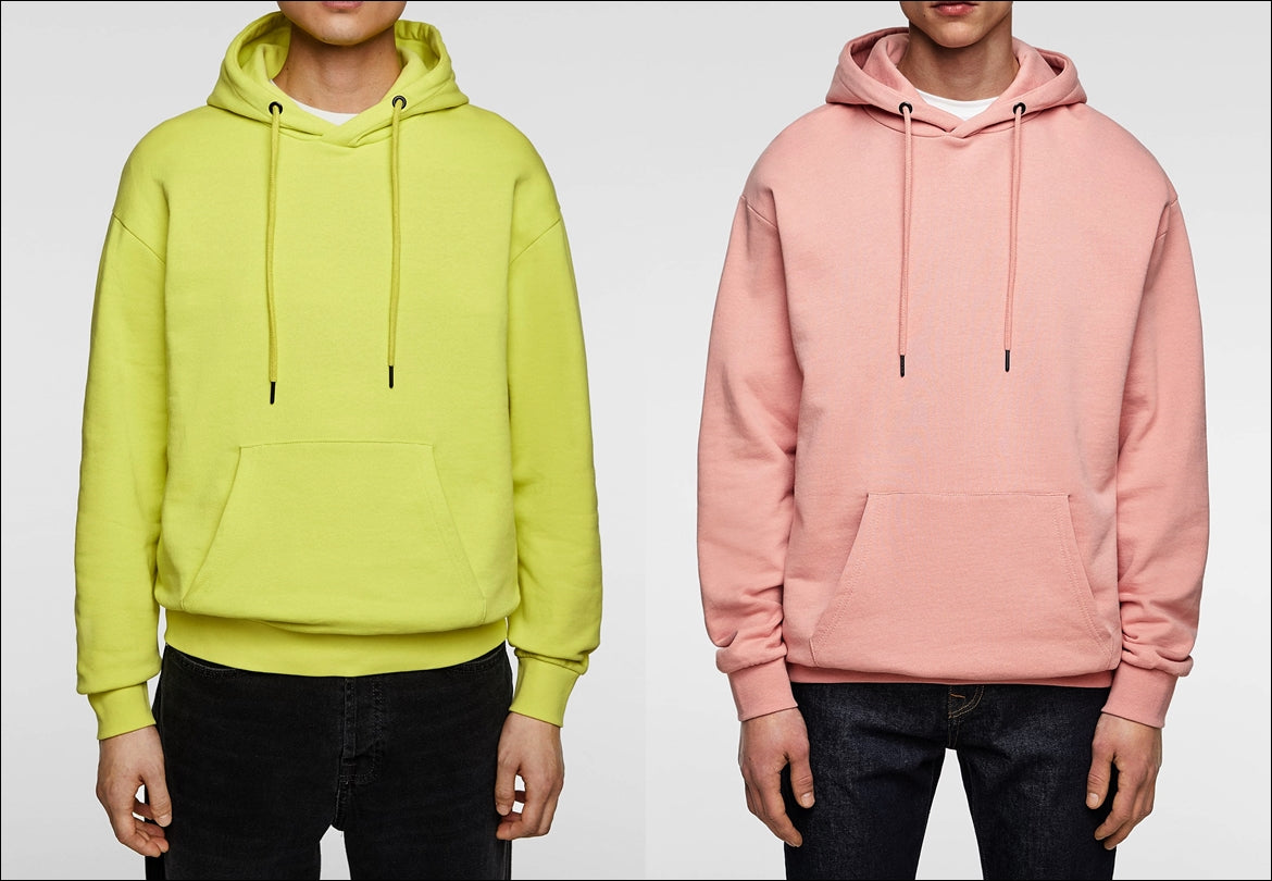 Neon Yellow Streetwear Men Long Sleeve Patch Outpocket Hoodie / Gym Oversized