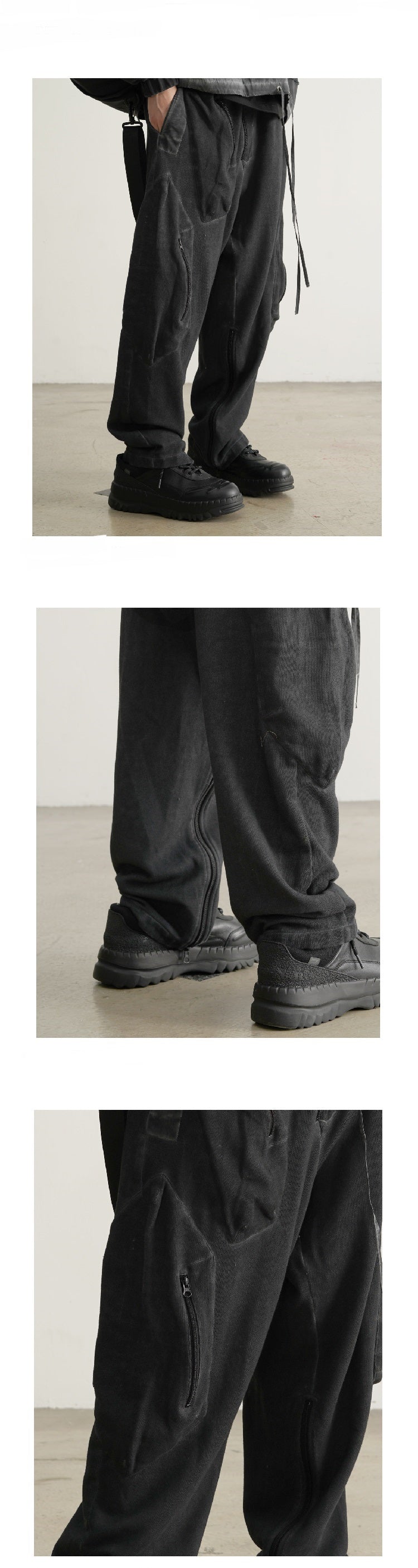 Dirty Dyed PMU Pants Zipper Trousers Jogger