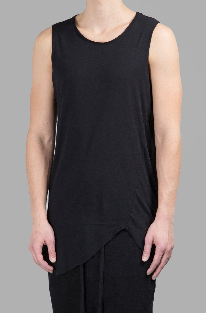 Men's Asymmetric Tshirt / Extended Essential Sleeveless Round Neck Lon ...