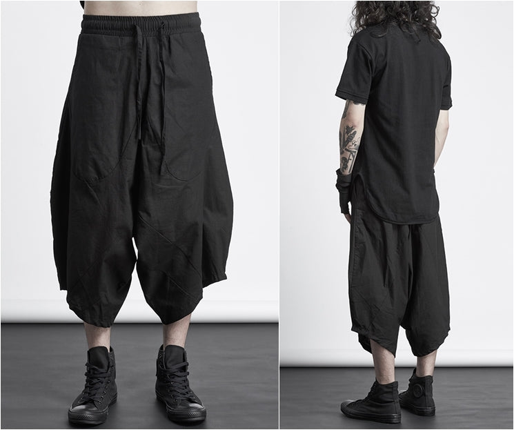 Mens Sarouel Pants - Low Big Drop Crotch Cotton Blend Jogging Pants //  Handmade Track Trouser Pants