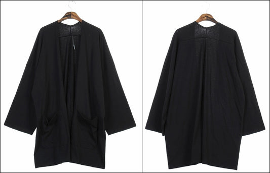Japanese Oversized 3/4 Sleeve Samurai Long Cotton Jersey Cardigan Kimono jacket