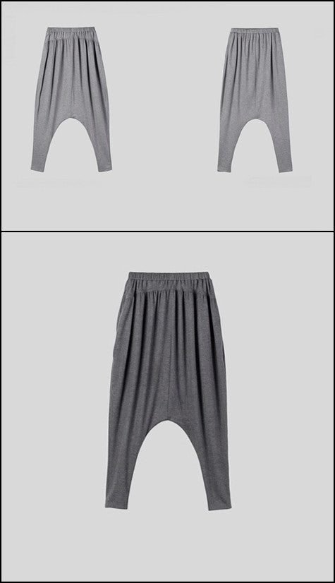 Women Long Drop Crotch Pants // Harem
