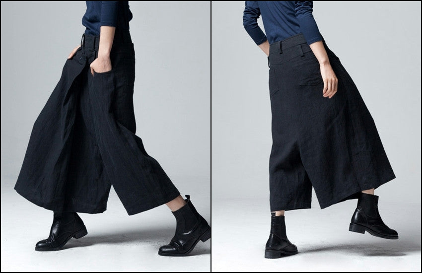 Original Design Wide Leg Culottes Women Casual Pants