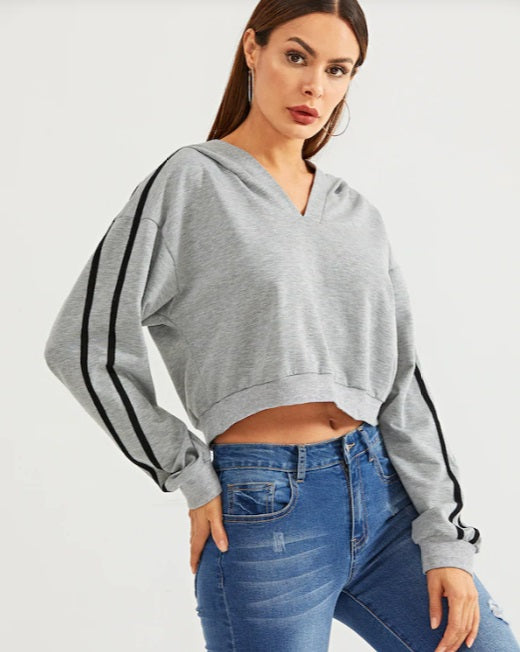 Cropped sports hot sale hoodie