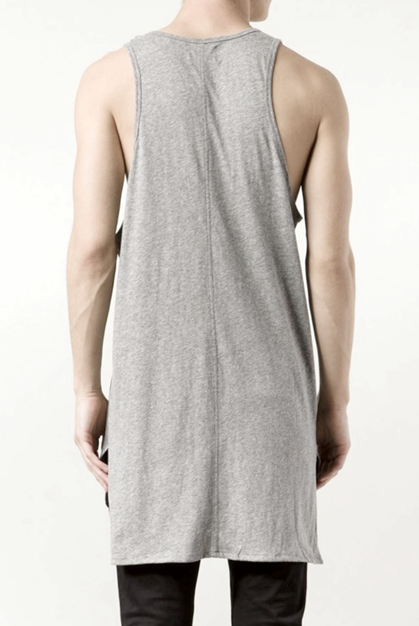 Essential Tank Extended Silky Long Tank Top Back Long Viscose Cotton
